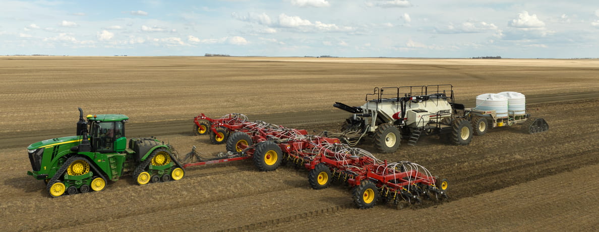 Seeder in field